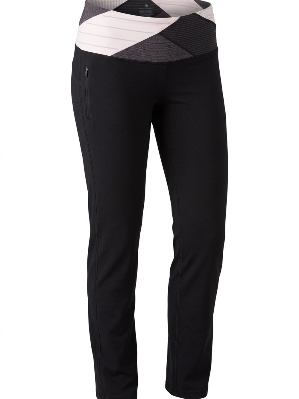 Lululemon Black Straight Leg Pants Geometric Waistband Size 12